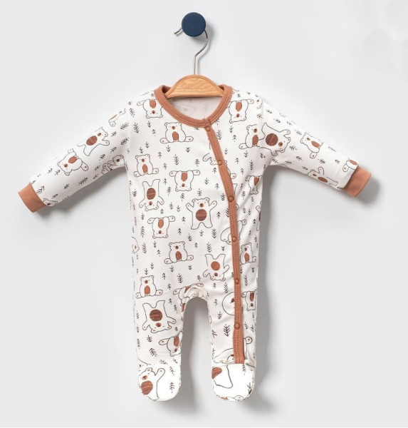Beyaz Mini Bear Bebebek Tulumu