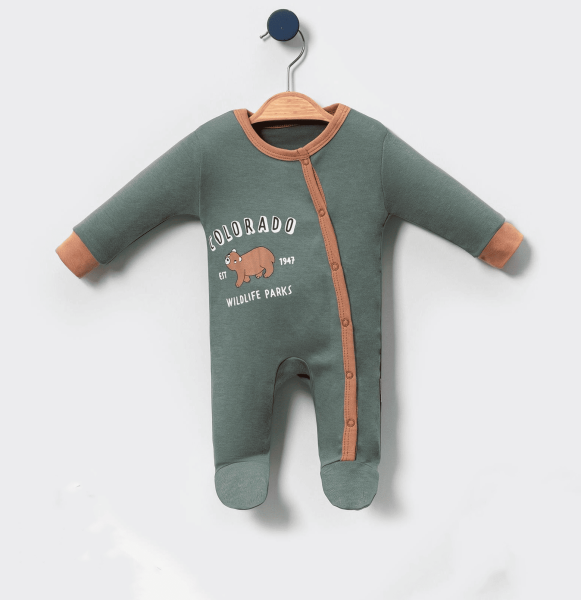 Yeşil Renk Erkek Bebek Tulum Yenidoğan