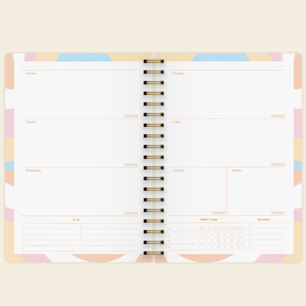 Kalın Kapaklı Süresiz Planlayıcı Spiralli Defter Marble 17x24 cm