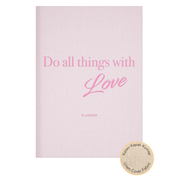 Keten Süresiz Planlayıcı Ajanda Defter Pembe 15x21