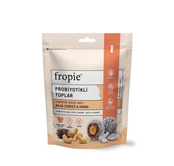 Fropie Probiyotikli Topları - Hindistan Cevizi Kaplı & Kaju Ezmeli 80 gr