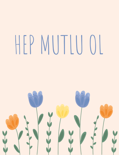 Hep Mutlu Ol Tebrik Kartı