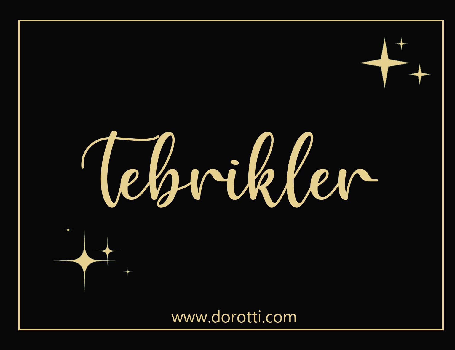 Siyah Tebrikler Tebrik Kartı