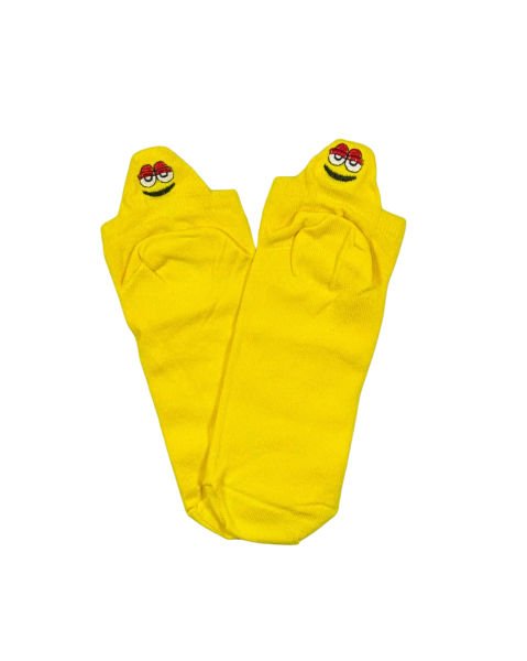 EMOJİLİ  SARI KISA ÇORAP