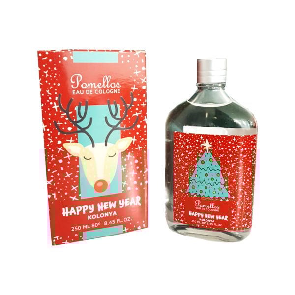 Pomellos Kolonya- Happy New Year (250 Ml, 80 Derece, Cam Şişe)