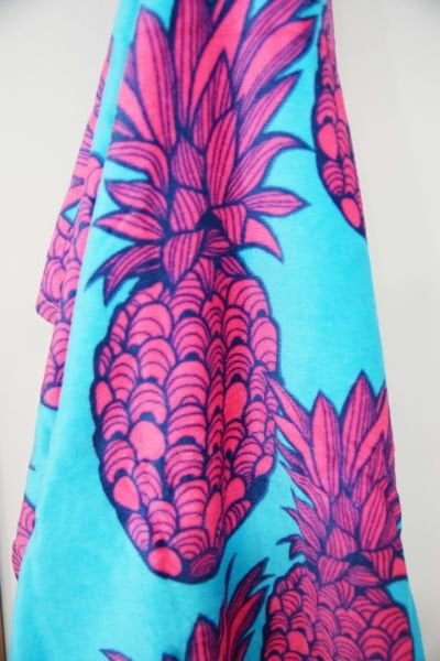 Pamuklu Ananas Desenli Plaj Havlusu