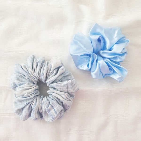 İKİLİ SCRUNCHIE TOKA SETİ MAVİ